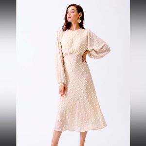 🦋CHICWISH WOMEN’S COTTON CANDY SHEER MIDI DRESS IN CREAM SIZE-M